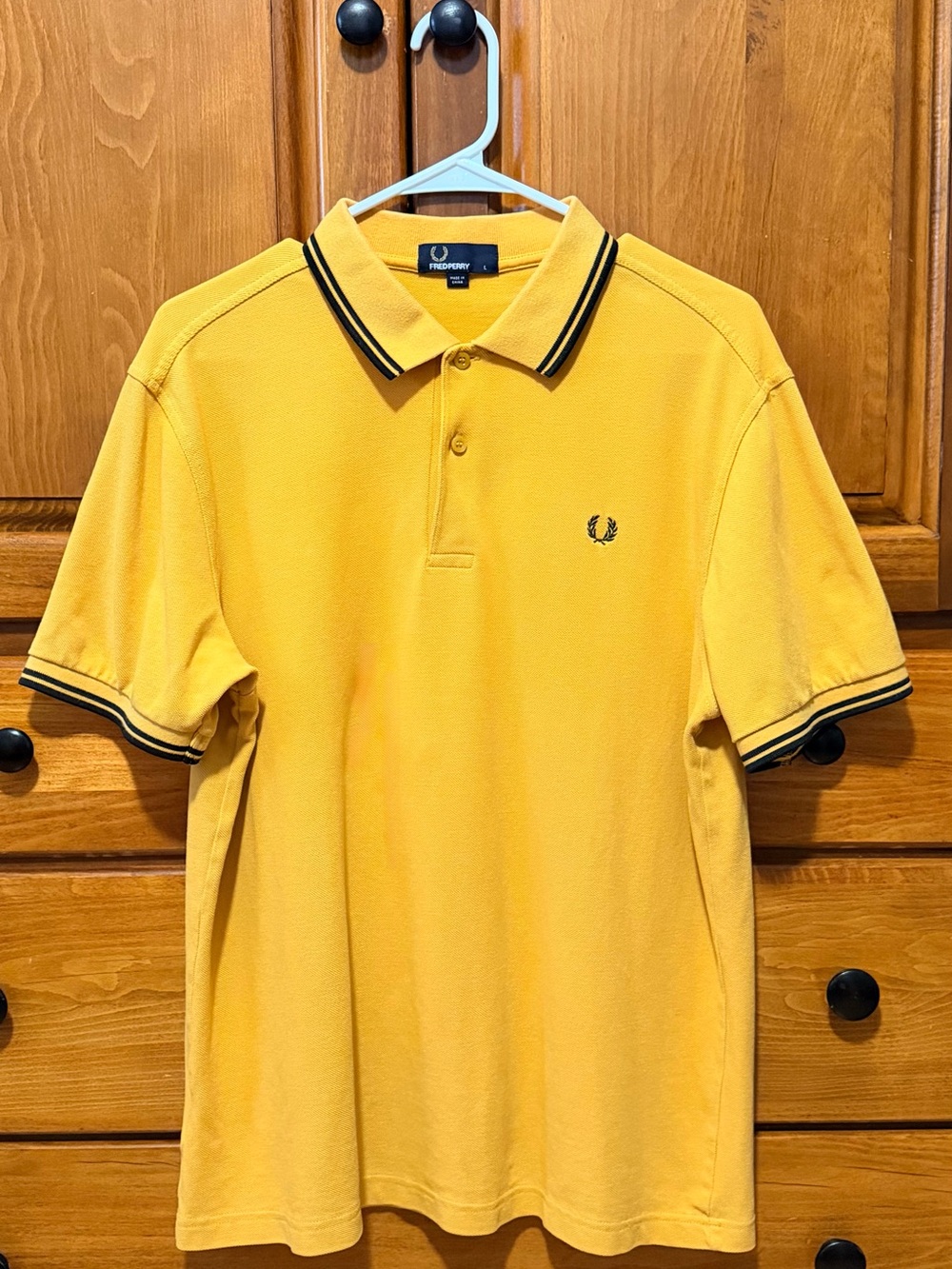 Fred Perry Yellow M1200 Polo with Black Twin Tipping